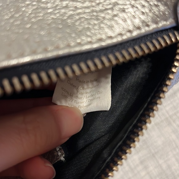 Boden metallic silver leather cosmetics zip pouch - Picture 7 of 12